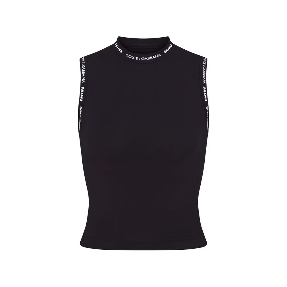 Dolce & Gabbana Black Fitted Sleeveless Tank Top